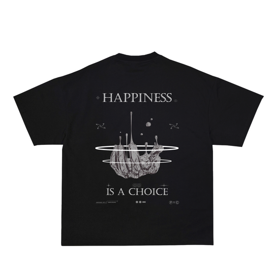 Playera Oversize Negra Happiness